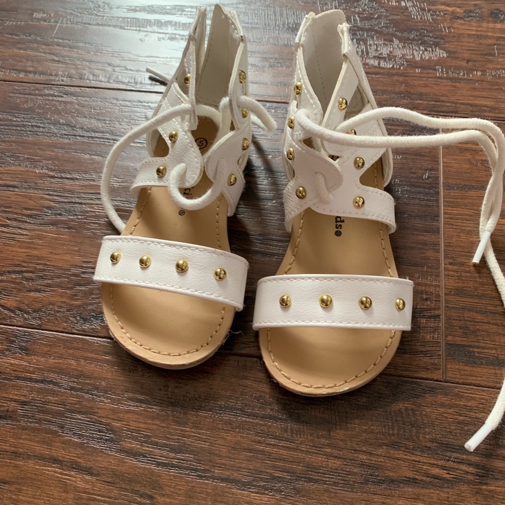 Baby girls white gold sandals Easter